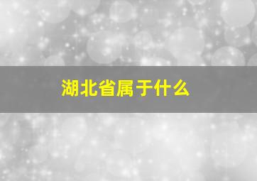 湖北省属于什么