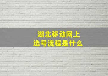 湖北移动网上选号流程是什么