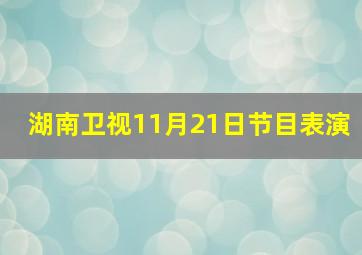 湖南卫视11月21日节目表演