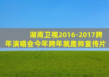 湖南卫视2016-2017跨年演唱会今年跨年就是帅宣传片