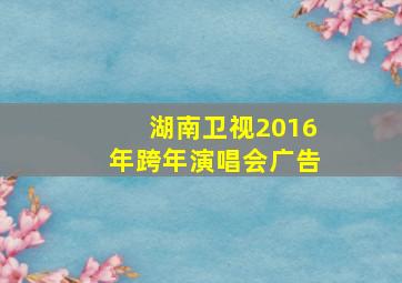 湖南卫视2016年跨年演唱会广告