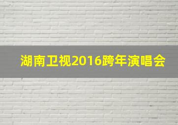 湖南卫视2016跨年演唱会