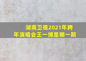 湖南卫视2021年跨年演唱会王一博是哪一期