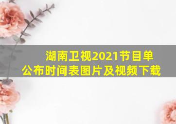 湖南卫视2021节目单公布时间表图片及视频下载