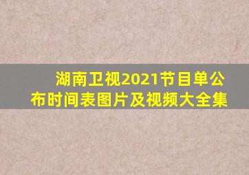 湖南卫视2021节目单公布时间表图片及视频大全集