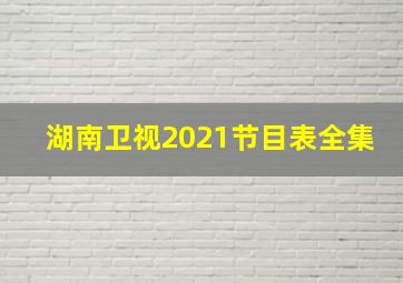 湖南卫视2021节目表全集