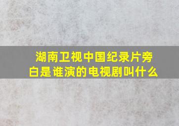 湖南卫视中国纪录片旁白是谁演的电视剧叫什么