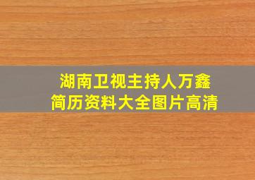 湖南卫视主持人万鑫简历资料大全图片高清