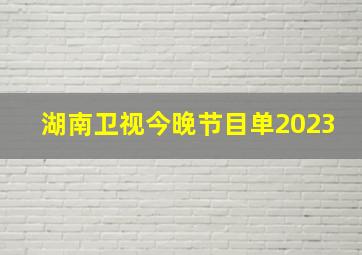 湖南卫视今晚节目单2023