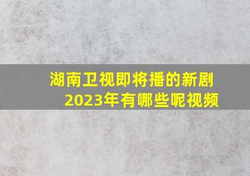 湖南卫视即将播的新剧2023年有哪些呢视频