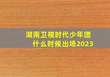 湖南卫视时代少年团什么时候出场2023