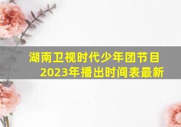 湖南卫视时代少年团节目2023年播出时间表最新