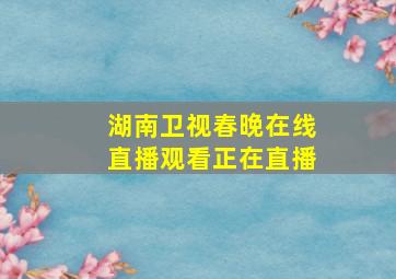 湖南卫视春晚在线直播观看正在直播