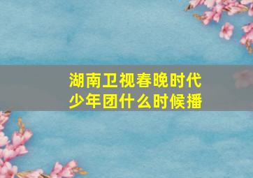 湖南卫视春晚时代少年团什么时候播