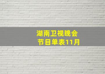 湖南卫视晚会节目单表11月