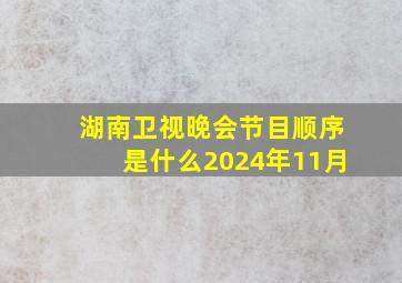 湖南卫视晚会节目顺序是什么2024年11月