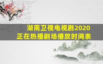 湖南卫视电视剧2020正在热播剧场播放时间表