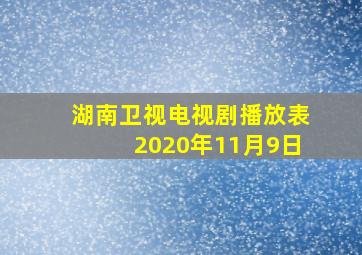 湖南卫视电视剧播放表2020年11月9日