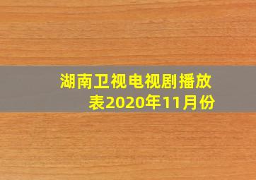 湖南卫视电视剧播放表2020年11月份