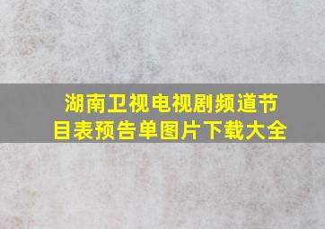 湖南卫视电视剧频道节目表预告单图片下载大全