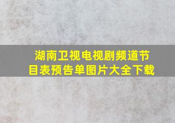 湖南卫视电视剧频道节目表预告单图片大全下载