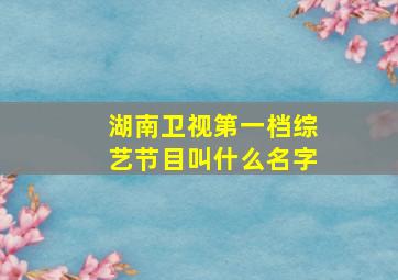 湖南卫视第一档综艺节目叫什么名字