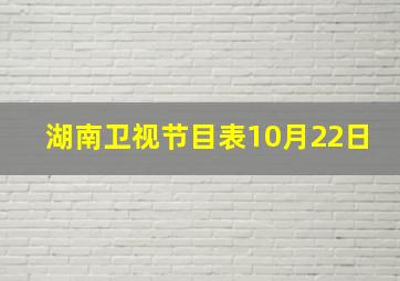 湖南卫视节目表10月22日