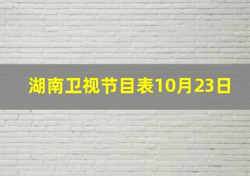 湖南卫视节目表10月23日