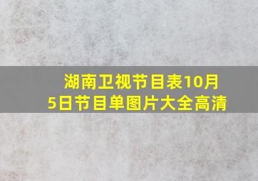 湖南卫视节目表10月5日节目单图片大全高清