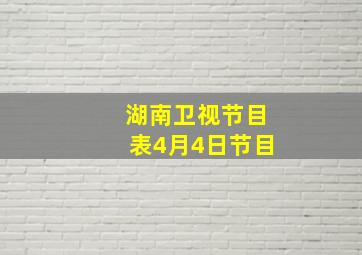 湖南卫视节目表4月4日节目