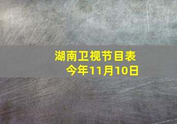 湖南卫视节目表今年11月10日