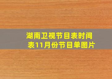 湖南卫视节目表时间表11月份节目单图片