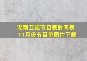 湖南卫视节目表时间表11月份节目单图片下载