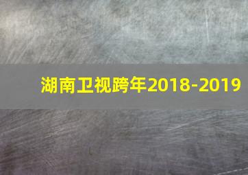 湖南卫视跨年2018-2019