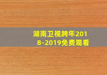 湖南卫视跨年2018-2019免费观看