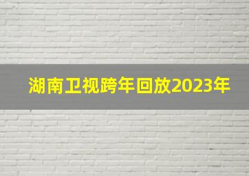 湖南卫视跨年回放2023年