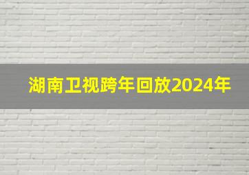 湖南卫视跨年回放2024年