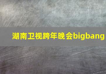 湖南卫视跨年晚会bigbang