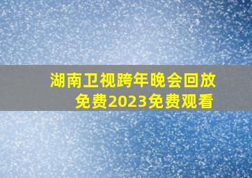 湖南卫视跨年晚会回放免费2023免费观看