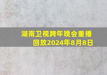 湖南卫视跨年晚会重播回放2024年8月8日