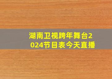 湖南卫视跨年舞台2024节目表今天直播