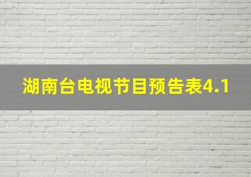 湖南台电视节目预告表4.1