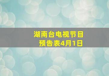 湖南台电视节目预告表4月1日