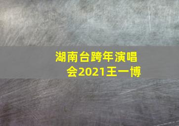 湖南台跨年演唱会2021王一博