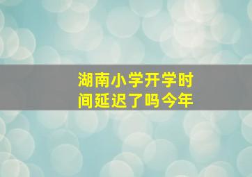 湖南小学开学时间延迟了吗今年