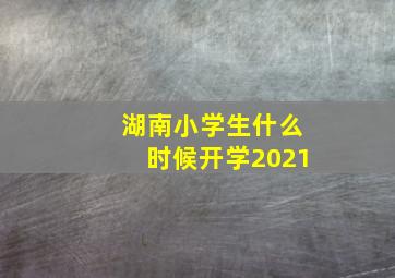 湖南小学生什么时候开学2021