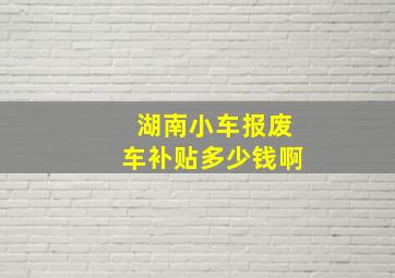 湖南小车报废车补贴多少钱啊