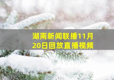 湖南新闻联播11月20日回放直播视频