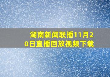 湖南新闻联播11月20日直播回放视频下载