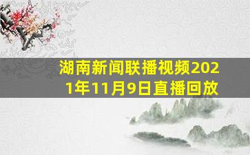 湖南新闻联播视频2021年11月9日直播回放